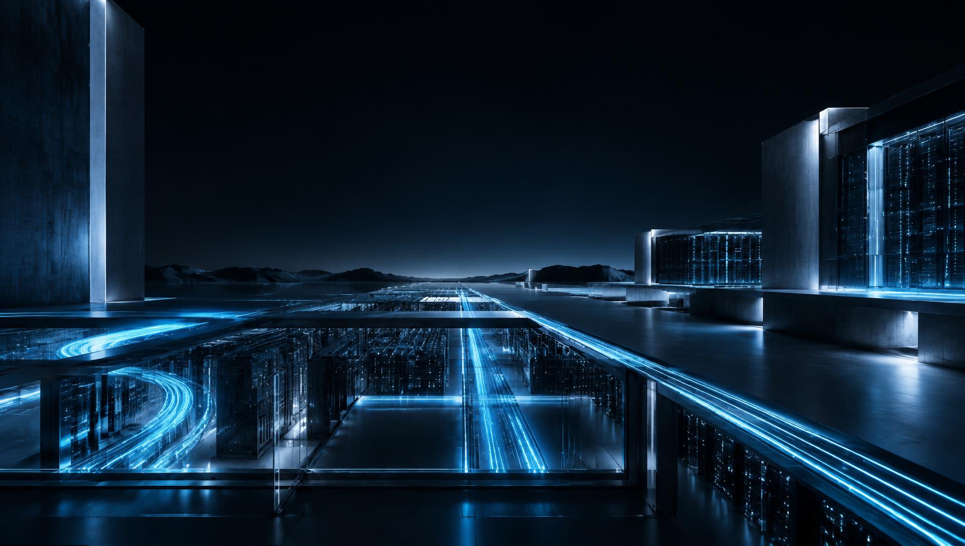 Abstrakte BLUE-Systemarchitektur mit verbundenen Datenpfaden